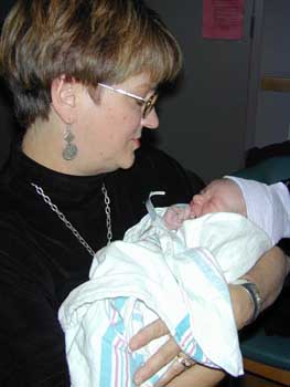 Momo and Drew just after he was born