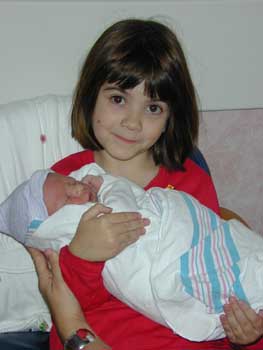 Cousin Taryn holding Drew