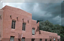 Weather and adobe building, Santa Fe